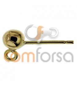 18kt Yellow gold ball earring with jumpring 4mm