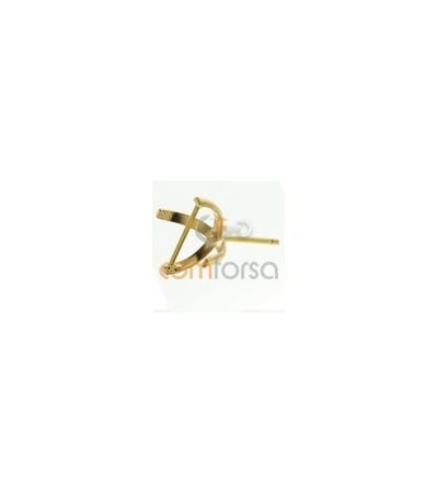 18kt yellow gold ear post with setting  7 mm