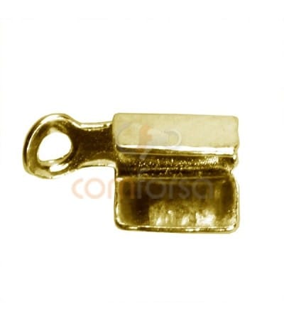 Sterling Silver 925 Gold-plated clamp with jumpring 5x8mm