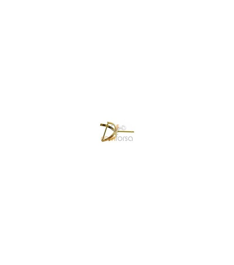 18kt yellow gold ear post with setting  8 mm