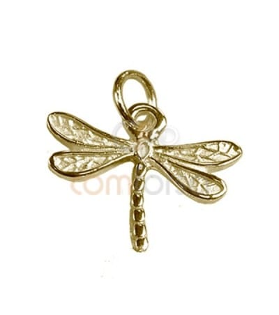Sterling silver 925 gold-plated dragonfly pendant 18x16.5 mm