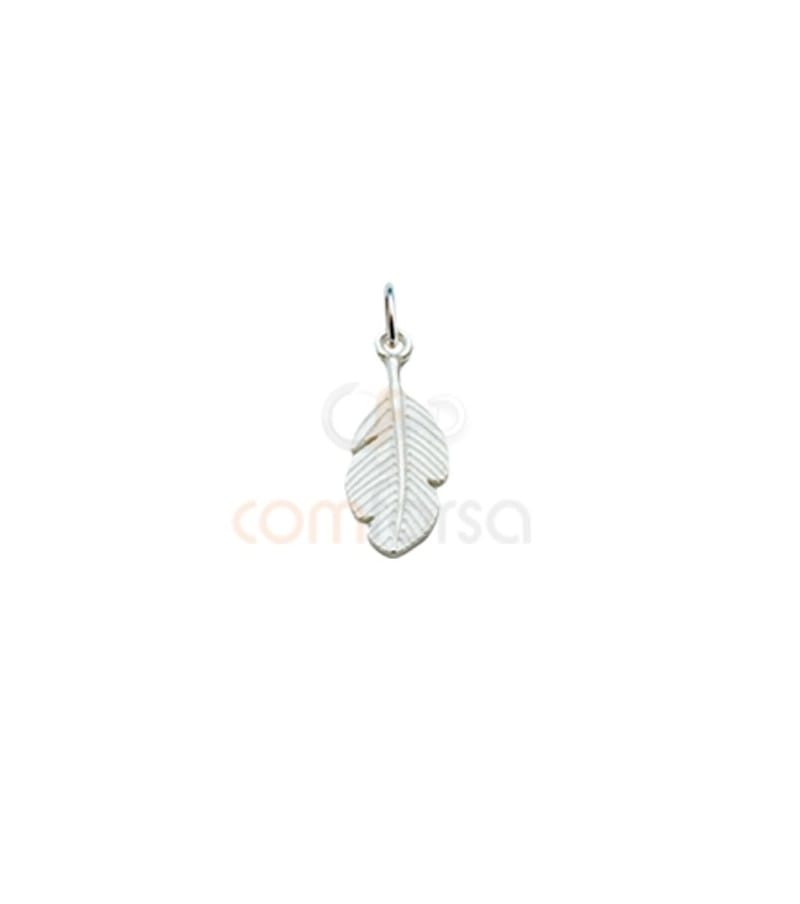 Sterling Silver 925 Leaf Pendant 7.5x18mm