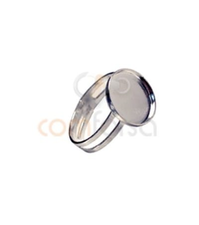 Sterling Silver 925 Ring with blank 12 mm