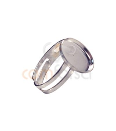 Sterling Silver 925 Ring with oval blank 8x12 mm