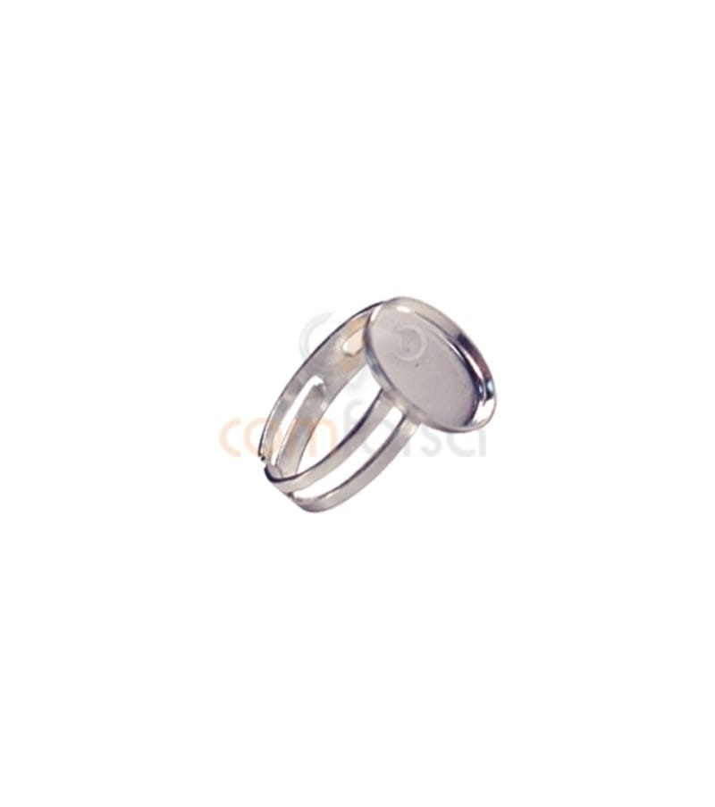 Sterling Silver 925 Ring with oval blank 12x16 mm