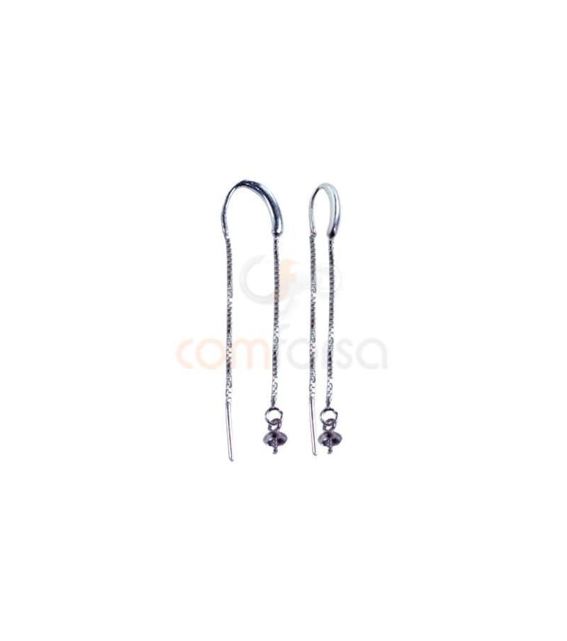 Sterling silver 925 chain earring 30 mm with cup