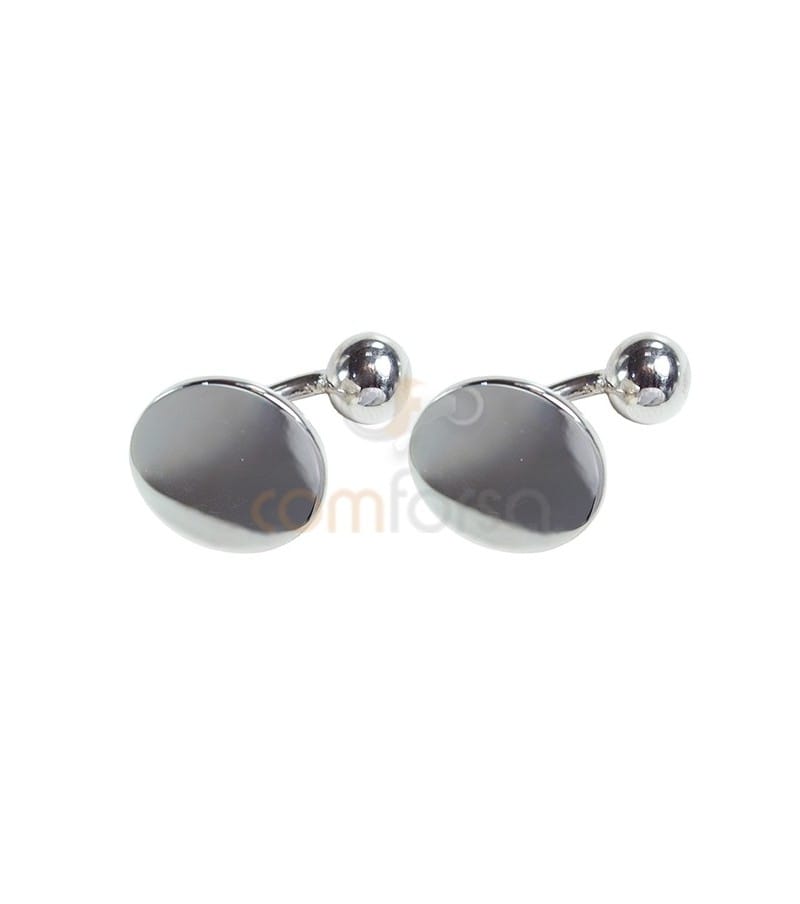 Sterling Silver 925 Engravable round cuff links 17 mm