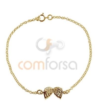 Gold Plated Sterling Silver 925 Bracelet 14 cm with rings