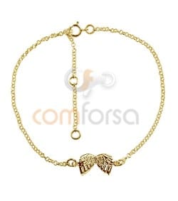 Gold plated Sterling Silver 925 Bracelet 14 cm with extender