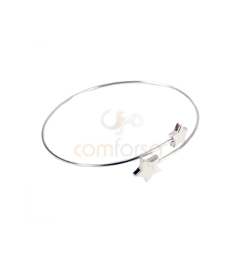 Sterling silver 925 Star strand bangle