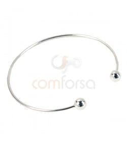 Sterling silver 925 Removable ball bracelet 7mm