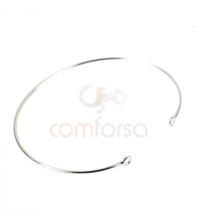 Sterling silver 925 Wire strand bangle with open rings