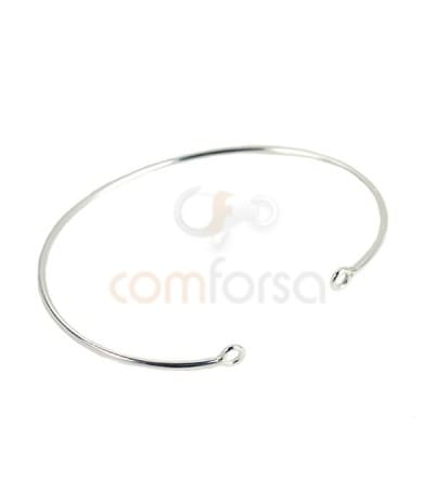 Sterling silver 925 Wire strand bangle with open rings