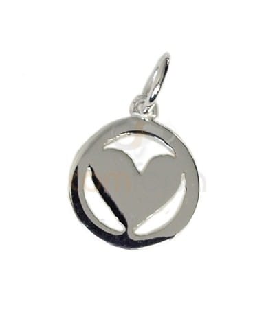 Sterling silver 925 heart charm 10 mm