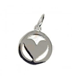 Sterling silver 925 heart charm 10 mm