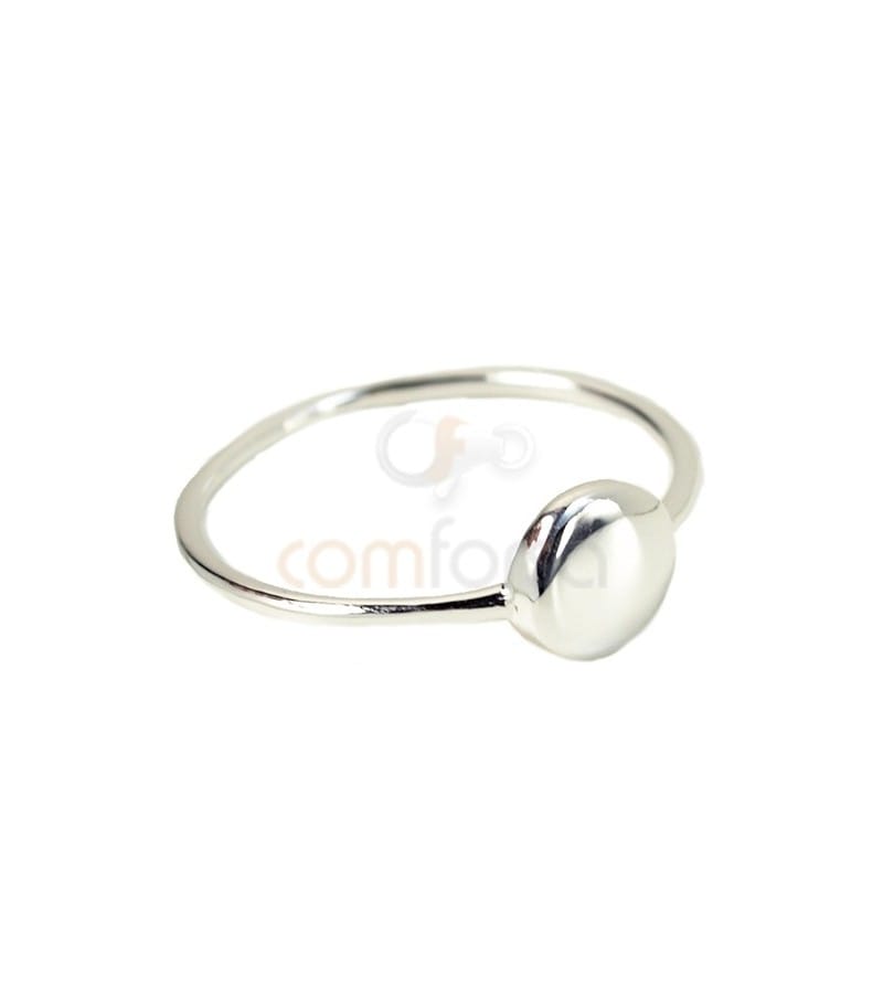 Sterling silver 925 disk ring 6.5 mm