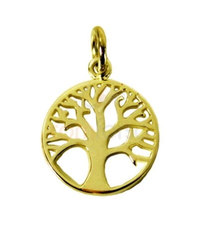 Sterling silver 925 gold-plated tree of life pendant 12 mm