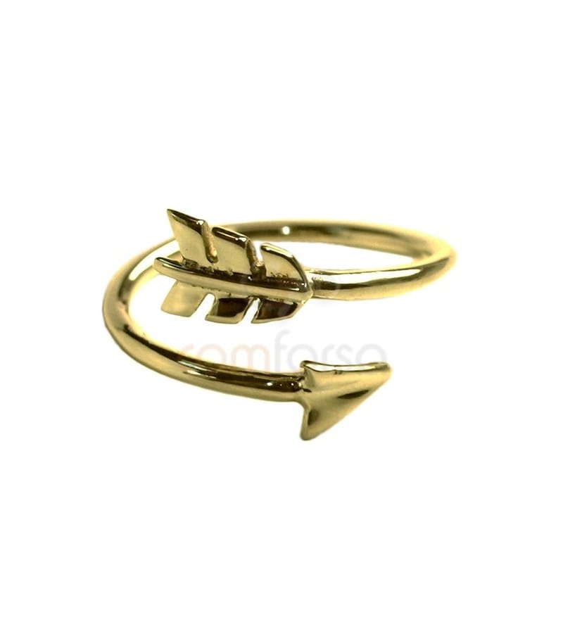 Gold plated sterling silver 925 arrow ring