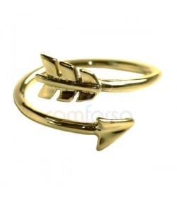 Gold plated sterling silver 925 arrow ring
