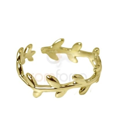 Gold plated sterling silver 925 laurel ring