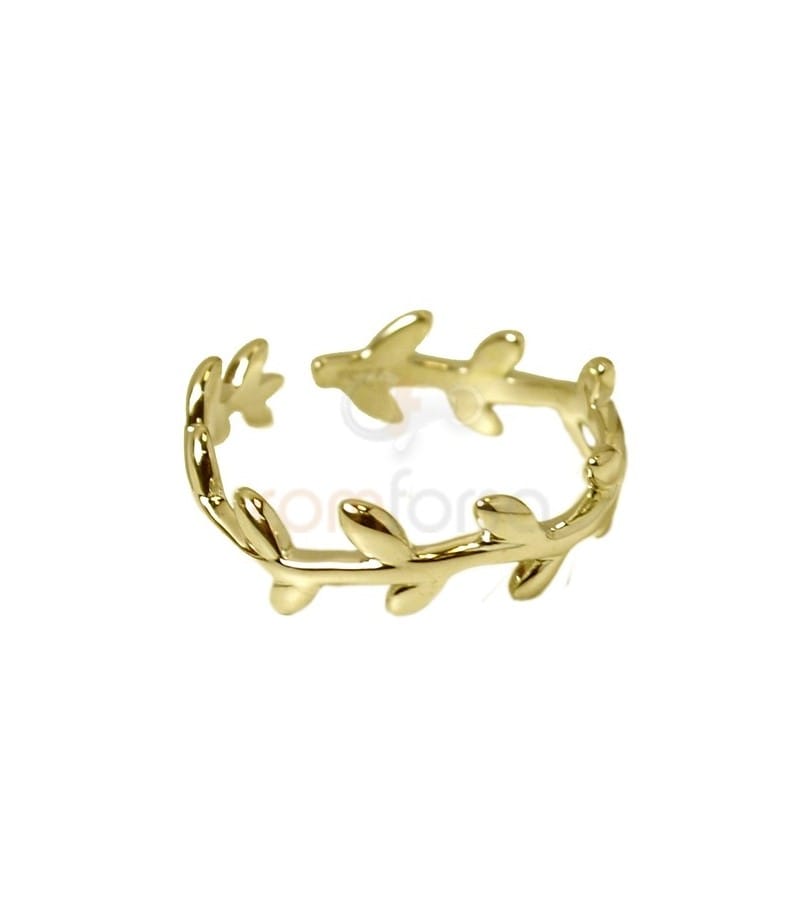 Buy Nature online : Gold-plated sterling silver 925 laurel ring - Com