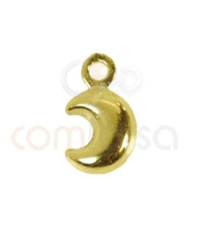 Sterling silver 925 gold-plated moon pendant 5.5x9.5mm