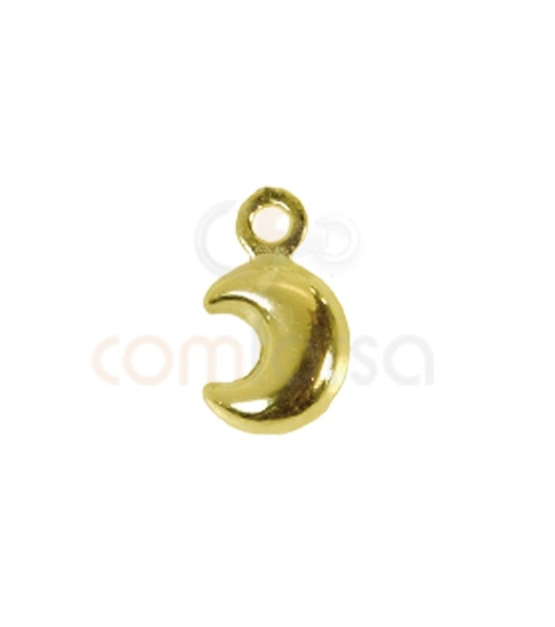 Sterling silver 925 gold-plated moon pendant 5.5x9.5mm