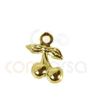 Gold plated sterling silver 925 cherry charm 6.5x10 mm