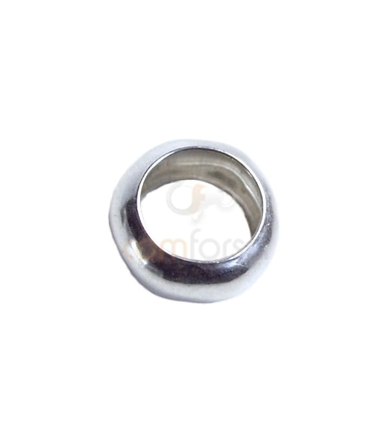 Sterling silver 925 puffed ring 8 mm