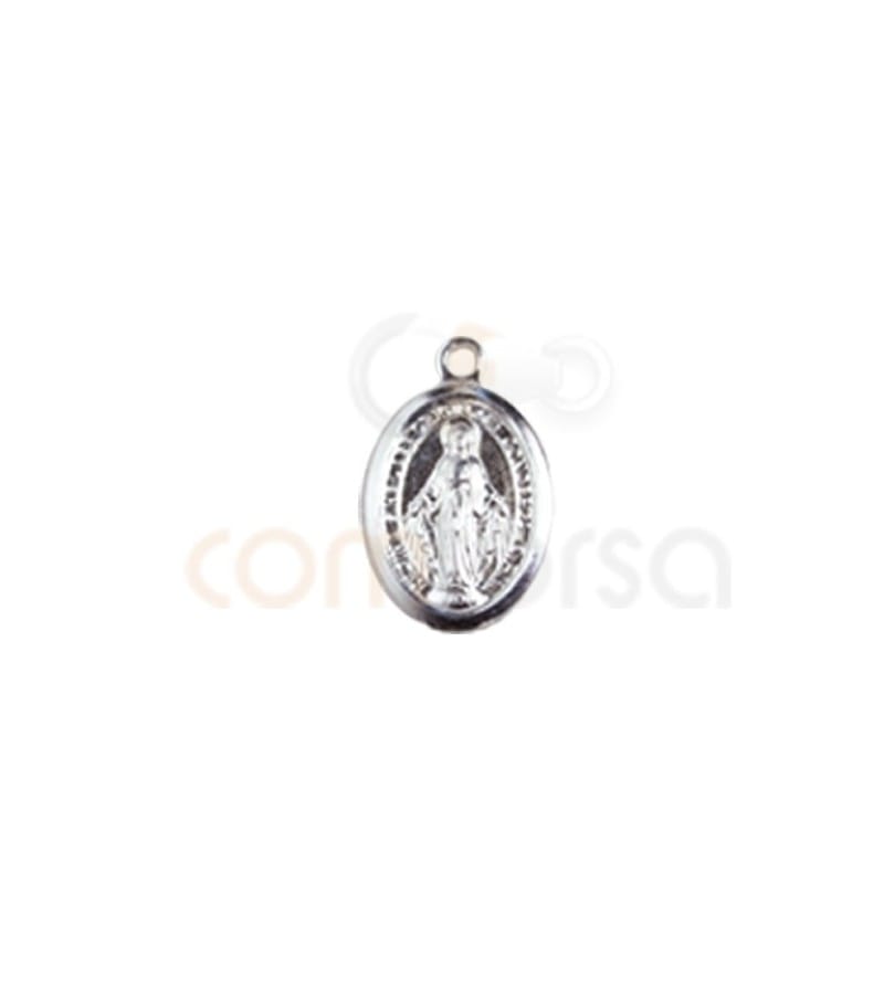 Sterling silver 925 Virgin Mary charm 7x11 mm