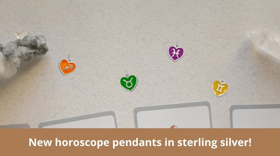 New horoscope pendants in sterling silver!